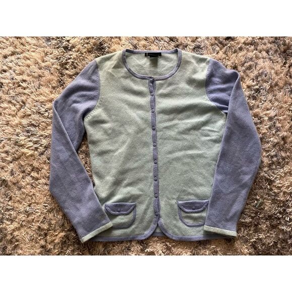 Sweaters - Lauren Hansen 100% Cashmere Cardigan Sz S Colorblock Blue